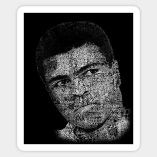 Muhammad Ali or Cassius Clay with names, sport and category - 02 Sticker